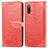 Custodia Portafoglio In Pelle Fantasia Modello Cover con Supporto S04D per Sony Xperia Ace II Rosso