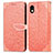 Custodia Portafoglio In Pelle Fantasia Modello Cover con Supporto S04D per Sony Xperia Ace III Arancione