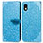 Custodia Portafoglio In Pelle Fantasia Modello Cover con Supporto S04D per Sony Xperia Ace III Blu