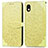 Custodia Portafoglio In Pelle Fantasia Modello Cover con Supporto S04D per Sony Xperia Ace III Giallo