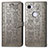 Custodia Portafoglio In Pelle Fantasia Modello Cover con Supporto S05D per Google Pixel 3a XL Grigio