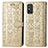 Custodia Portafoglio In Pelle Fantasia Modello Cover con Supporto S05D per Huawei Honor X10 Max 5G Oro