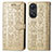 Custodia Portafoglio In Pelle Fantasia Modello Cover con Supporto S05D per Oppo Reno8 T 4G Oro