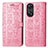 Custodia Portafoglio In Pelle Fantasia Modello Cover con Supporto S05D per Oppo Reno8 T 4G Rosa