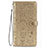 Custodia Portafoglio In Pelle Fantasia Modello Cover con Supporto S05D per Samsung Galaxy S21 5G Oro