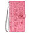 Custodia Portafoglio In Pelle Fantasia Modello Cover con Supporto S05D per Samsung Galaxy S21 5G Oro Rosa