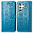 Custodia Portafoglio In Pelle Fantasia Modello Cover con Supporto S05D per Samsung Galaxy S21 Ultra 5G Blu