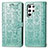 Custodia Portafoglio In Pelle Fantasia Modello Cover con Supporto S05D per Samsung Galaxy S21 Ultra 5G Verde
