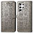 Custodia Portafoglio In Pelle Fantasia Modello Cover con Supporto S05D per Samsung Galaxy S22 Ultra 5G Grigio