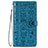 Custodia Portafoglio In Pelle Fantasia Modello Cover con Supporto S05D per Samsung Galaxy S23 5G Blu