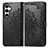 Custodia Portafoglio In Pelle Fantasia Modello Cover con Supporto S07D per Samsung Galaxy S21 FE 5G Nero