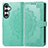 Custodia Portafoglio In Pelle Fantasia Modello Cover con Supporto S07D per Samsung Galaxy S21 FE 5G Verde