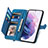 Custodia Portafoglio In Pelle Fantasia Modello Cover con Supporto S07D per Samsung Galaxy S22 Plus 5G