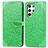 Custodia Portafoglio In Pelle Fantasia Modello Cover con Supporto S07D per Samsung Galaxy S22 Ultra 5G Verde