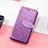 Custodia Portafoglio In Pelle Fantasia Modello Cover con Supporto S08D per Huawei Honor X10 Max 5G Viola