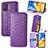 Custodia Portafoglio In Pelle Fantasia Modello Cover con Supporto S09D per Huawei Honor X10 Max 5G Viola