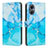 Custodia Portafoglio In Pelle Fantasia Modello Cover con Supporto Y01X per OnePlus Nord N20 5G Blu