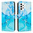 Custodia Portafoglio In Pelle Fantasia Modello Cover con Supporto Y01X per Samsung Galaxy A73 5G Blu