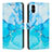 Custodia Portafoglio In Pelle Fantasia Modello Cover con Supporto Y01X per Xiaomi Redmi A1 Blu