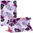 Custodia Portafoglio In Pelle Fantasia Modello Cover con Supporto Y02B per Apple iPad Mini 4 Viola