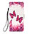 Custodia Portafoglio In Pelle Fantasia Modello Cover con Supporto Y02B per Apple iPhone 14 Plus Rosa Caldo