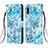 Custodia Portafoglio In Pelle Fantasia Modello Cover con Supporto Y02B per Samsung Galaxy A01 SM-A015 Azzurro