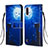Custodia Portafoglio In Pelle Fantasia Modello Cover con Supporto Y02B per Samsung Galaxy A01 SM-A015 Blu Notte