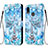 Custodia Portafoglio In Pelle Fantasia Modello Cover con Supporto Y02B per Samsung Galaxy A10s Azzurro