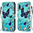 Custodia Portafoglio In Pelle Fantasia Modello Cover con Supporto Y02B per Samsung Galaxy A20e Cielo Blu