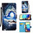 Custodia Portafoglio In Pelle Fantasia Modello Cover con Supporto Y02B per Samsung Galaxy A71 4G A715 Blu Notte