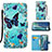 Custodia Portafoglio In Pelle Fantasia Modello Cover con Supporto Y02B per Samsung Galaxy Note 20 5G Cielo Blu