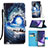 Custodia Portafoglio In Pelle Fantasia Modello Cover con Supporto Y02B per Samsung Galaxy Note 20 Ultra 5G Blu Notte