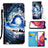 Custodia Portafoglio In Pelle Fantasia Modello Cover con Supporto Y02B per Samsung Galaxy S20 FE 5G Blu Notte