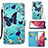 Custodia Portafoglio In Pelle Fantasia Modello Cover con Supporto Y02B per Samsung Galaxy S20 FE 5G Cielo Blu