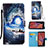 Custodia Portafoglio In Pelle Fantasia Modello Cover con Supporto Y02B per Samsung Galaxy XCover 5 SM-G525F Blu Notte
