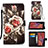 Custodia Portafoglio In Pelle Fantasia Modello Cover con Supporto Y02B per Samsung Galaxy XCover 5 SM-G525F Nero