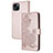 Custodia Portafoglio In Pelle Fantasia Modello Cover con Supporto Y02X per Apple iPhone 13 Oro Rosa