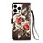 Custodia Portafoglio In Pelle Fantasia Modello Cover con Supporto Y03B per Apple iPhone 13 Pro