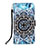 Custodia Portafoglio In Pelle Fantasia Modello Cover con Supporto Y03B per Apple iPhone 13 Pro Cielo Blu