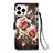 Custodia Portafoglio In Pelle Fantasia Modello Cover con Supporto Y03B per Apple iPhone 13 Pro Max