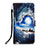 Custodia Portafoglio In Pelle Fantasia Modello Cover con Supporto Y03B per Apple iPhone 14 Blu Notte