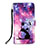 Custodia Portafoglio In Pelle Fantasia Modello Cover con Supporto Y03B per Apple iPhone 14 Viola