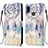 Custodia Portafoglio In Pelle Fantasia Modello Cover con Supporto Y03B per Samsung Galaxy A10s Azzurro