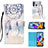 Custodia Portafoglio In Pelle Fantasia Modello Cover con Supporto Y03B per Samsung Galaxy A21