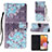 Custodia Portafoglio In Pelle Fantasia Modello Cover con Supporto Y03B per Samsung Galaxy M32 5G Multicolore