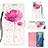 Custodia Portafoglio In Pelle Fantasia Modello Cover con Supporto Y03B per Samsung Galaxy Note 20 5G Rosa