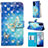 Custodia Portafoglio In Pelle Fantasia Modello Cover con Supporto Y03B per Samsung Galaxy S20 5G Cielo Blu