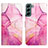 Custodia Portafoglio In Pelle Fantasia Modello Cover con Supporto Y03B per Samsung Galaxy S21 FE 5G Rosa Caldo