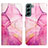 Custodia Portafoglio In Pelle Fantasia Modello Cover con Supporto Y03B per Samsung Galaxy S21 Plus 5G Rosa Caldo