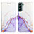 Custodia Portafoglio In Pelle Fantasia Modello Cover con Supporto Y03B per Samsung Galaxy S22 5G Viola